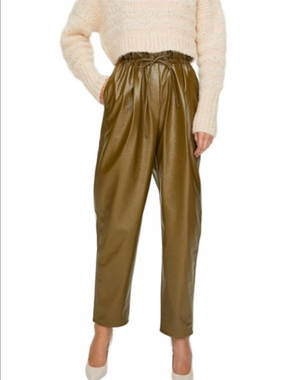 ARITZIA WILFRED Jive high waist drawstring Pants In Avocado Green
